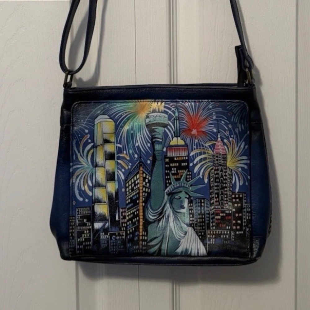 Anuschka Lady Liberty Crossbody Handbag New